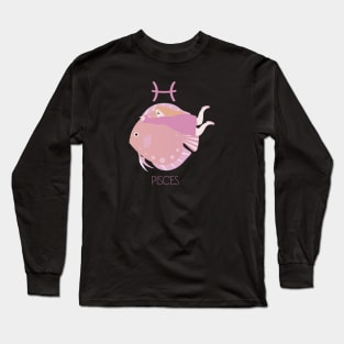 Pisces Cute Zodiac Horoscope Long Sleeve T-Shirt